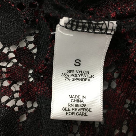 NEW Logo by Lori Goldstein Burgundy & Black Floral Lace Cardigan Tie Front Small - Picture 9 of 12